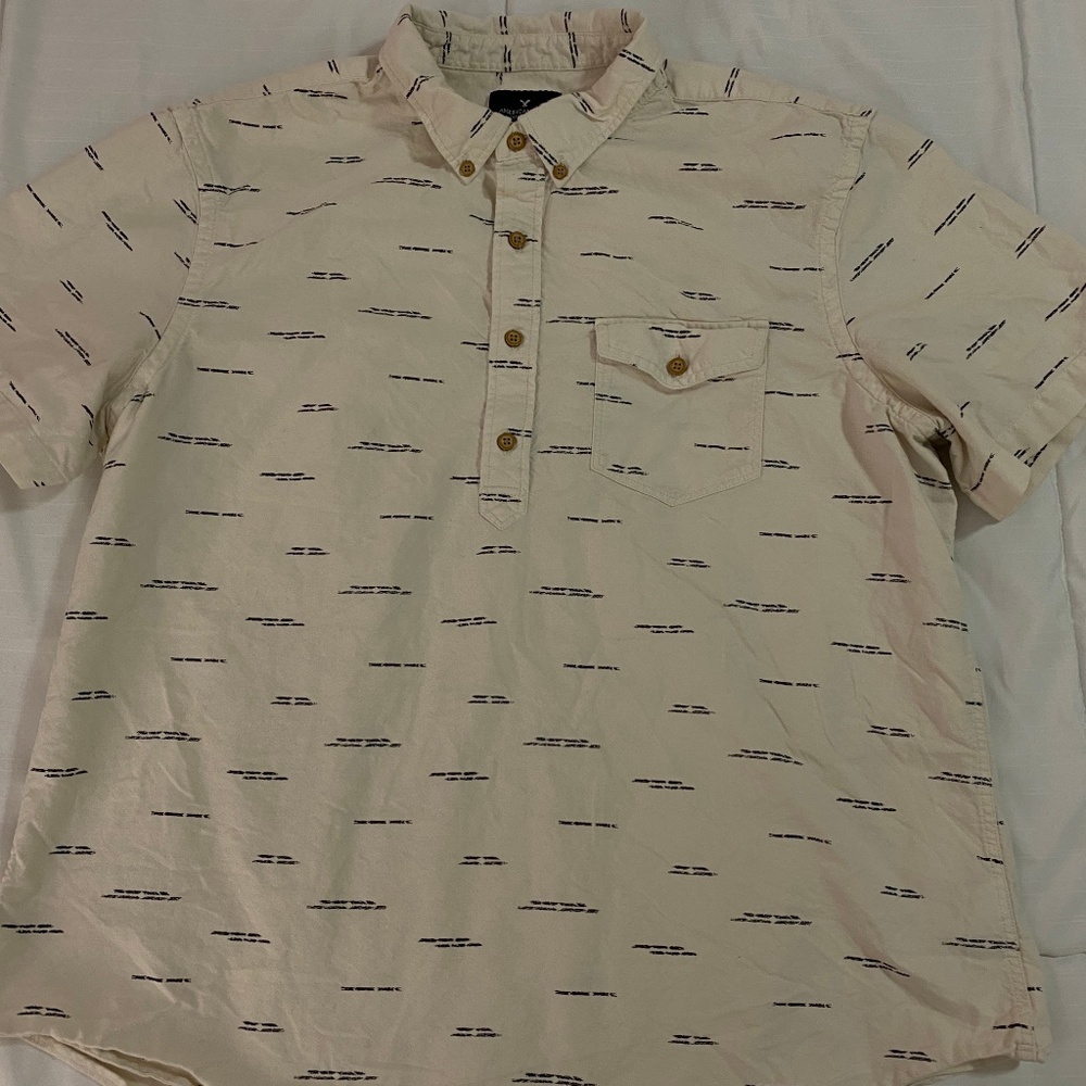 American Eagle half button shirt